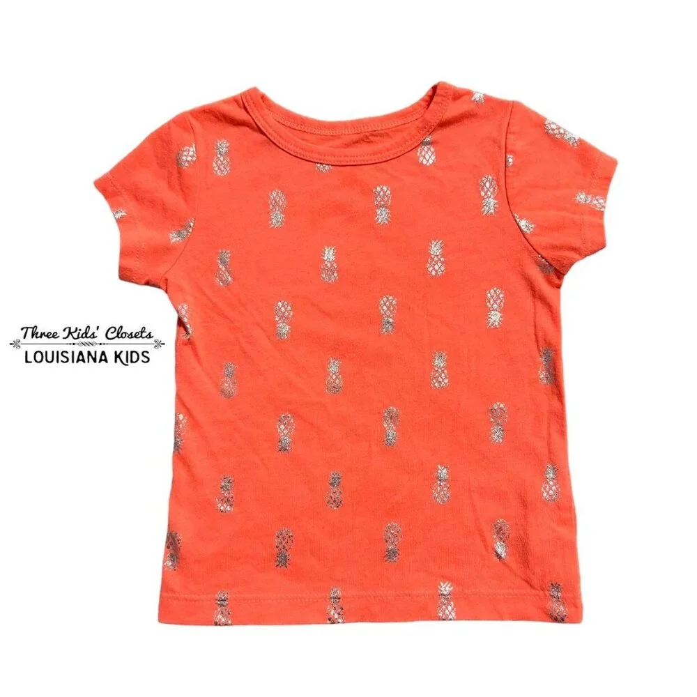 Carter's 12m Orange Iridescent Pineapple Shirt